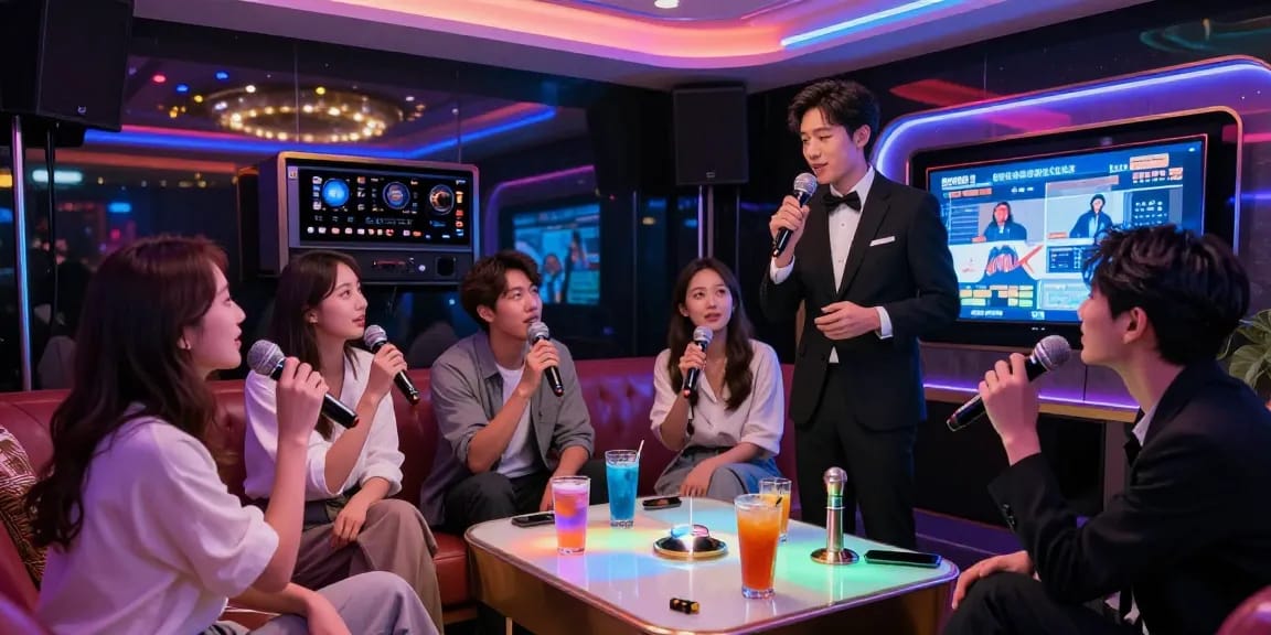 Experience the vibrant atmosphere of 강남 가라오케 with stylish private rooms and lively entertainment.