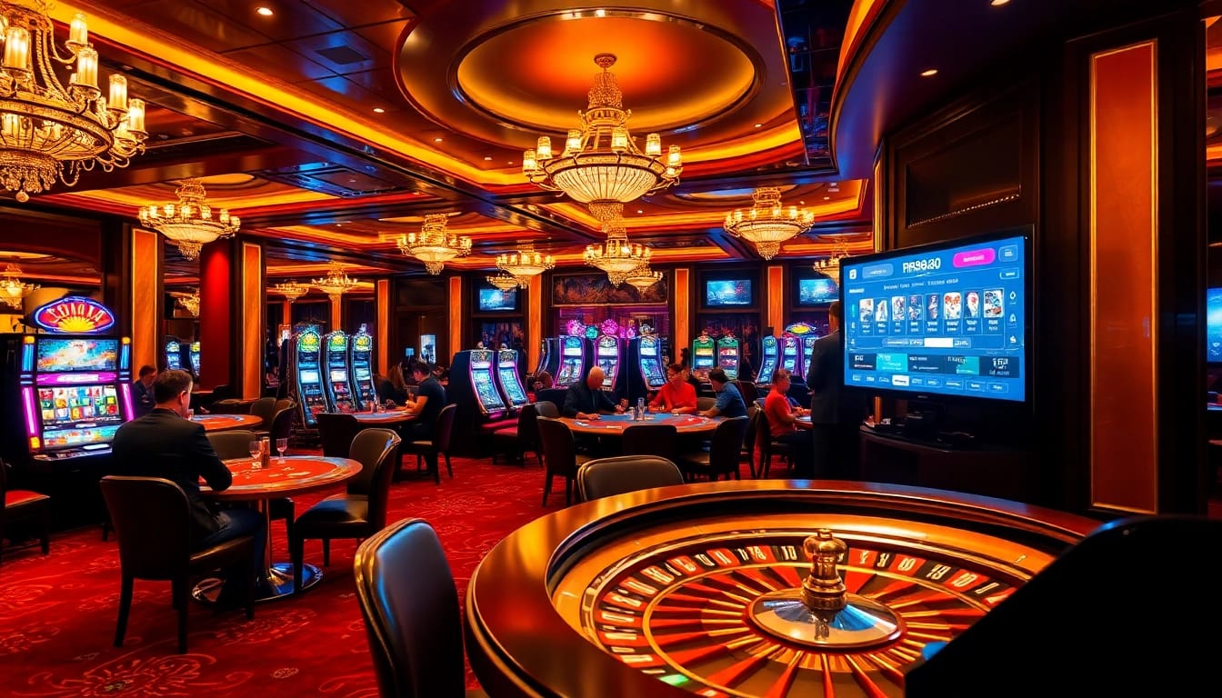 Experience thrill and fun with games at https://rr88co.net/, featuring elegant casino tables and vibrant slot machines.
