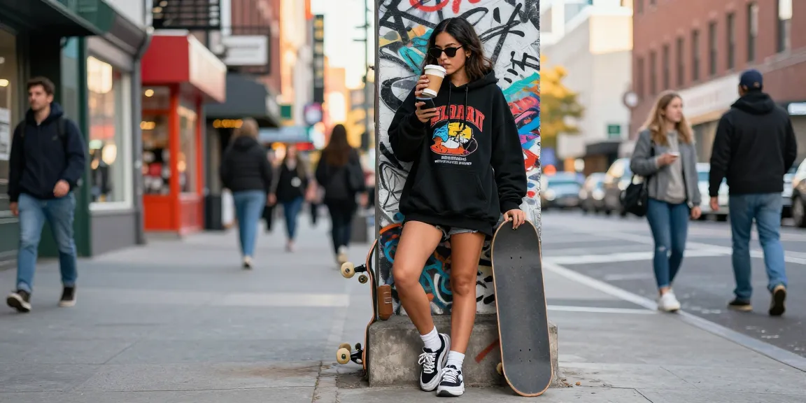 Youth in trendy streetwear outfit from https://shs-dome5.com/ enjoying urban lifestyle with skateboard.