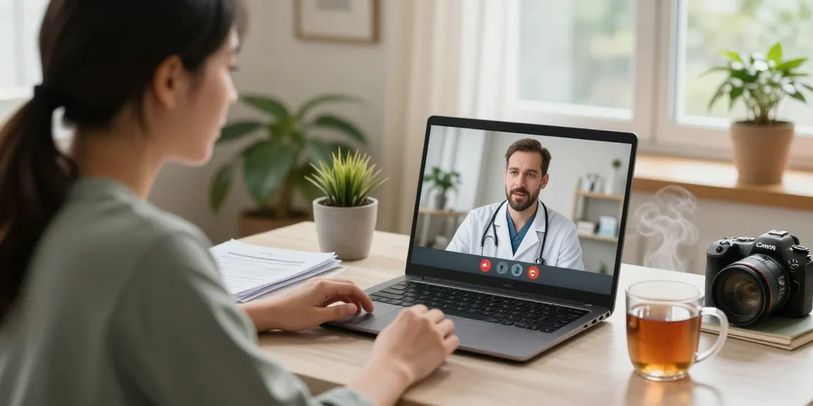 Engaged patient consulting for an MMJ card Ohio with a licensed doctor online in a cozy home environment.