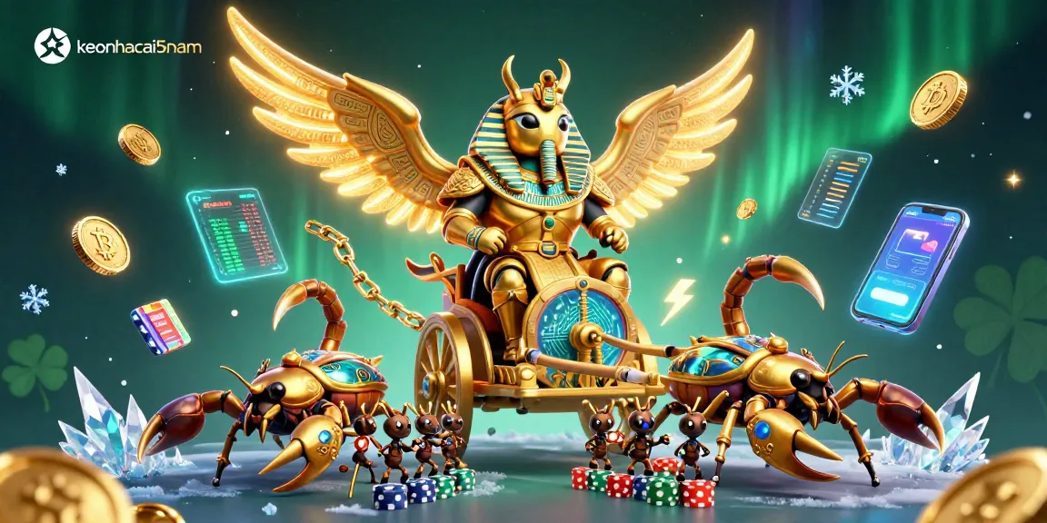 Experience thrilling bets with keonhacai5nam featuring vibrant gaming characters and crypto elements.