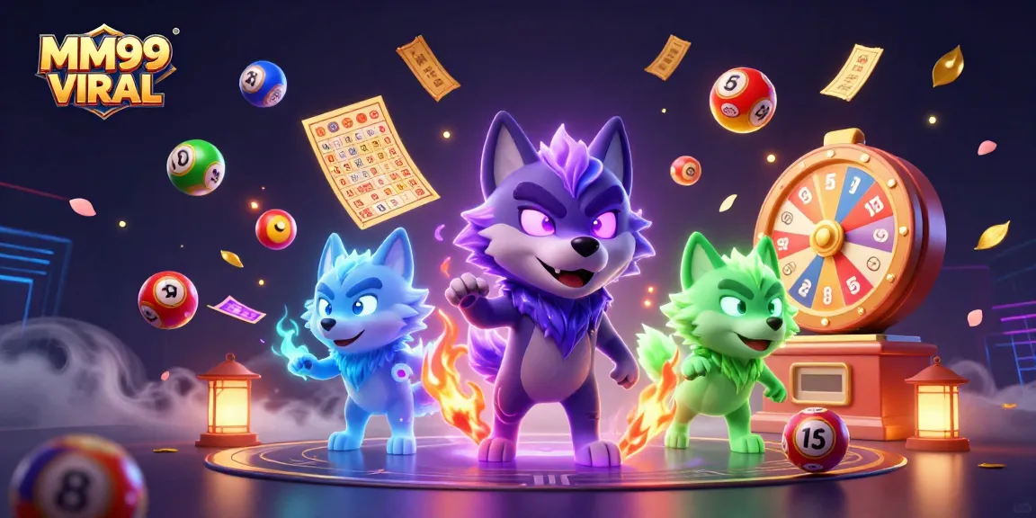 Win big with MM99 VIRAL in a vibrant 3D casino scene featuring dynamic lottery elements.