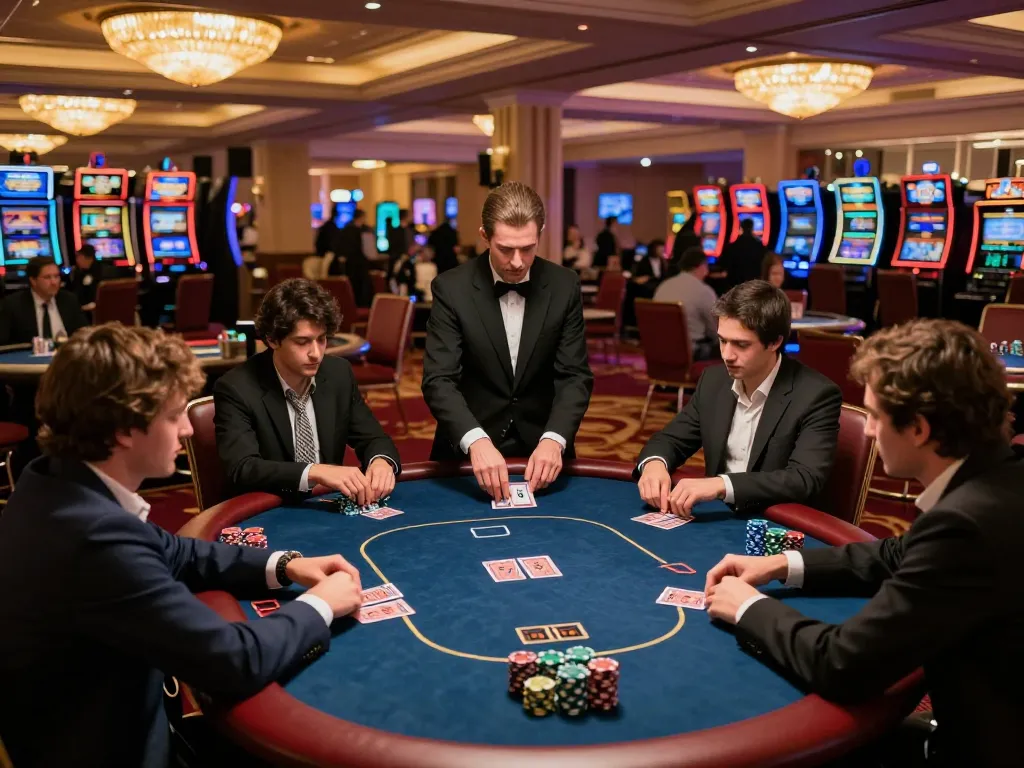 Players engaging in a high-stakes game around a poker table highlighted by hidden wiki strategies