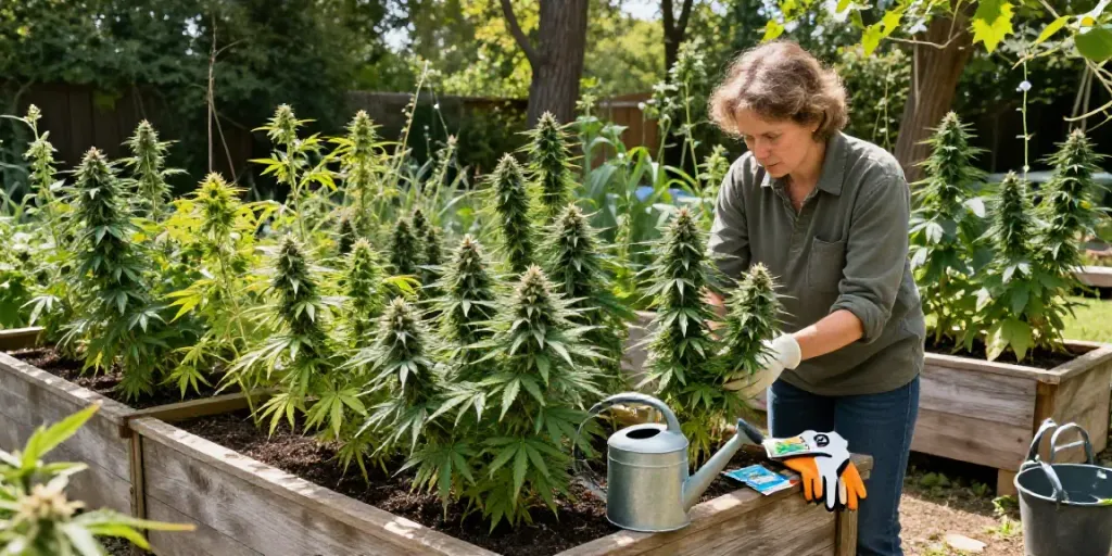 Cannabissamen kaufen: Pflege von feminisierten und automatischen Cannabispflanzen im Garten