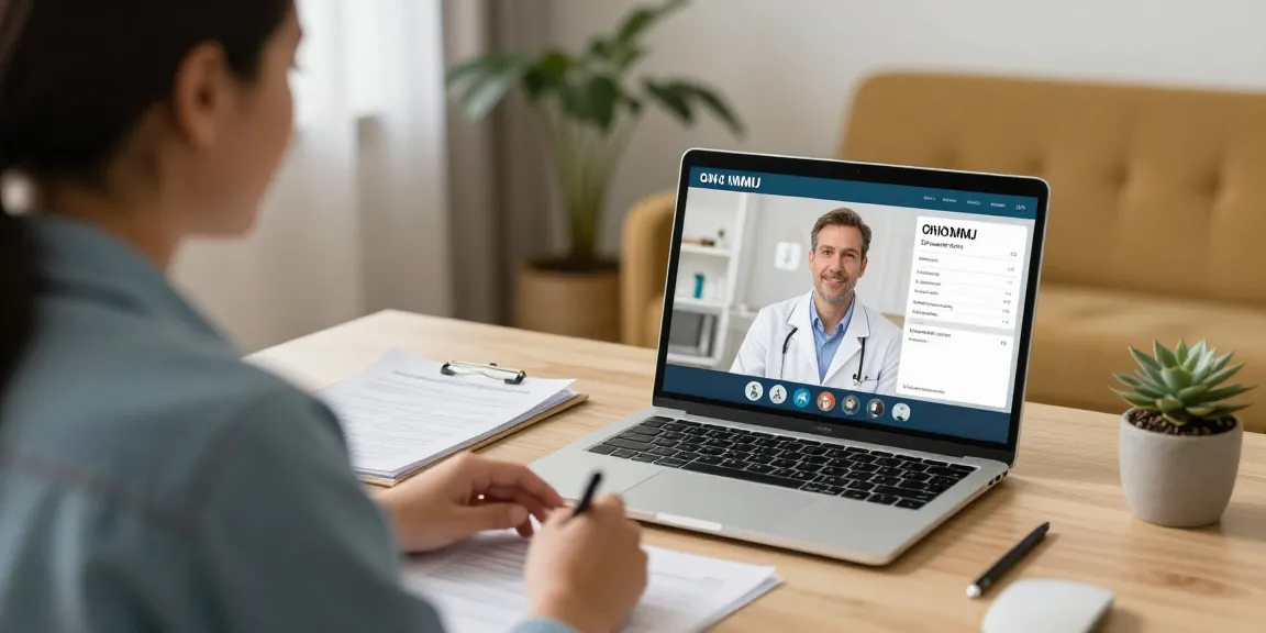 Ohio MMJ Card online consultation with a licensed doctor in a cozy home office setting.