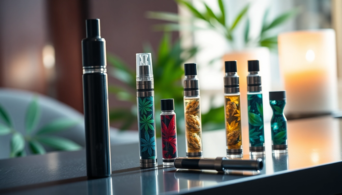 Explore a modern cannabis vape pen with colorful cartridges in an inviting setting.