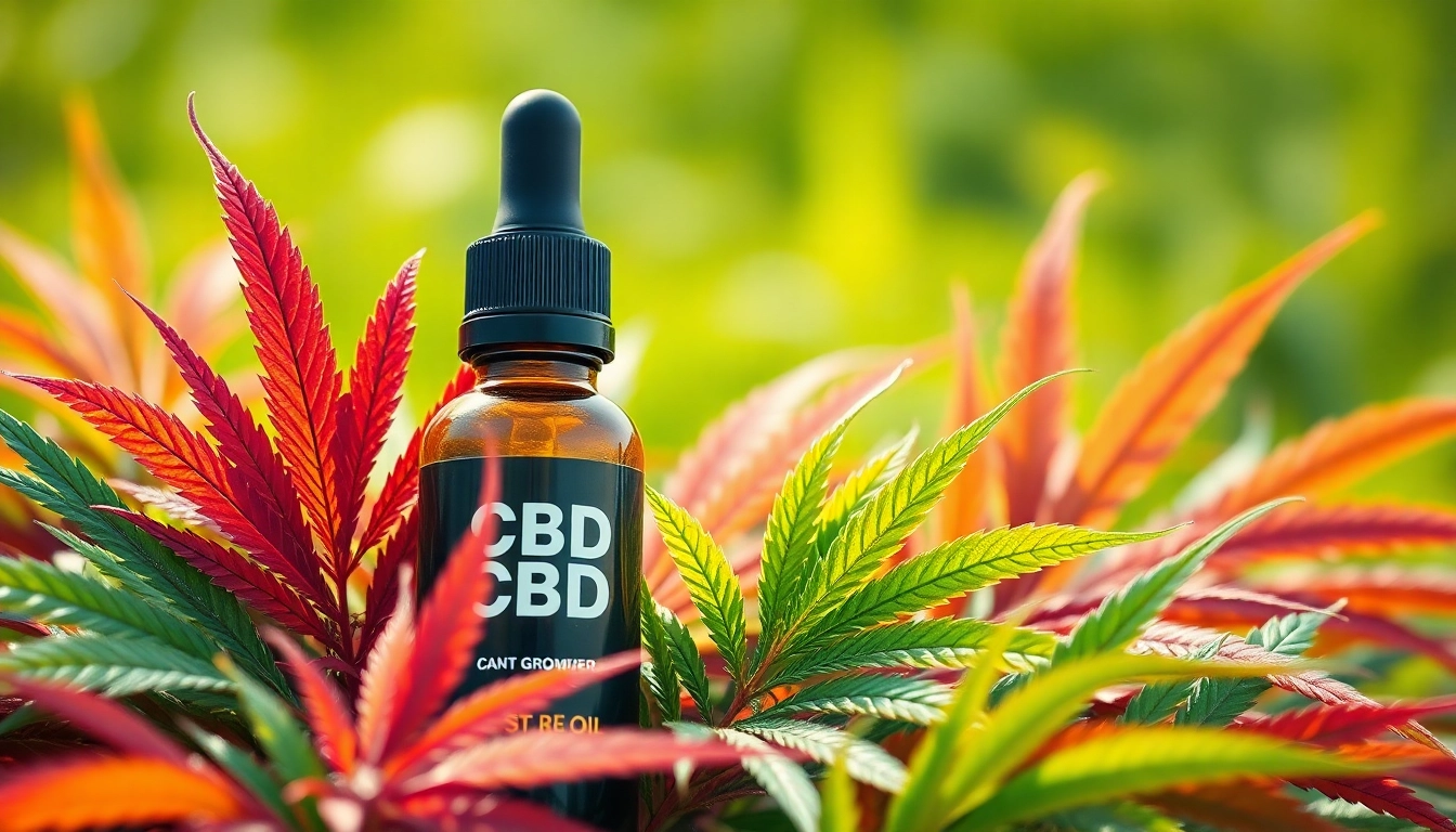 Highlighting CBD oil bottle amidst lush hemp leaves, representing natural wellness.