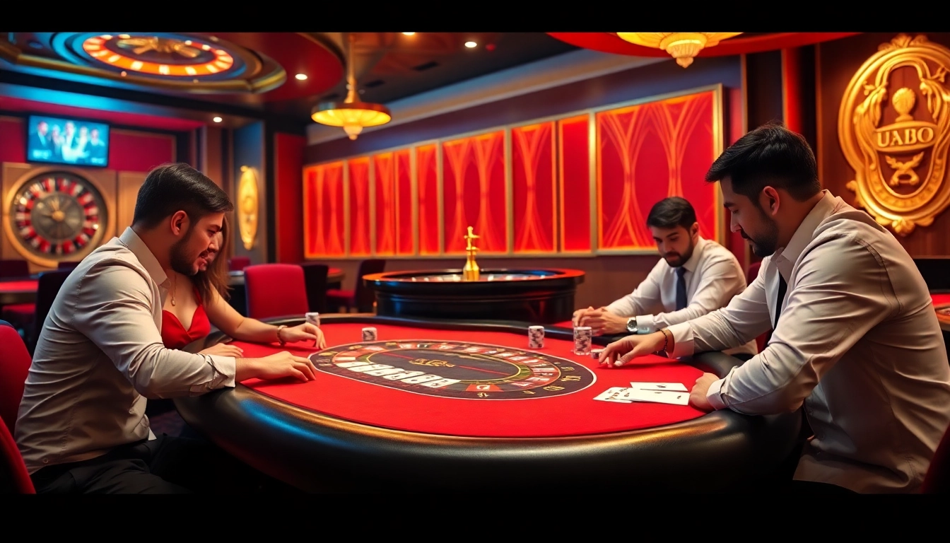 Experience the thrill of poker and gambling at UU88 with vibrant casino visuals.