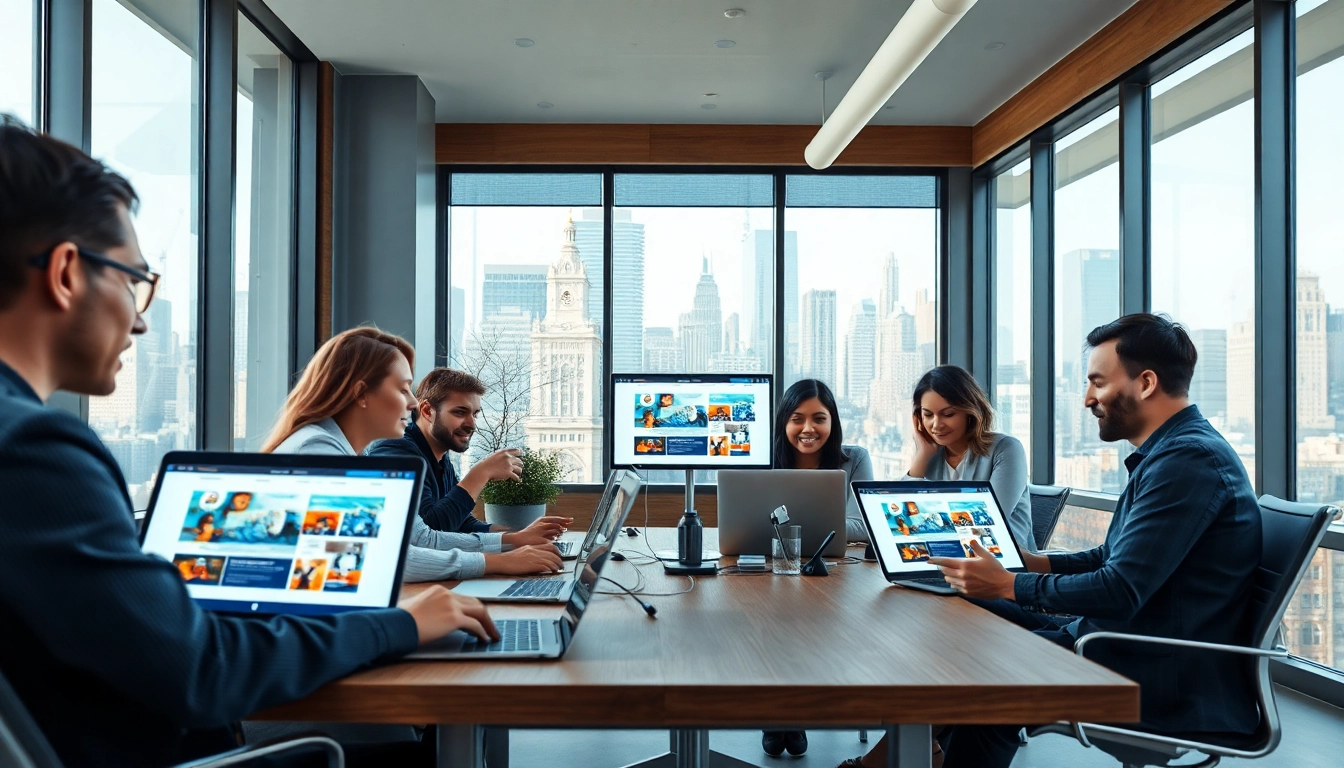 Custom website design NYC team collaborating in a modern workspace