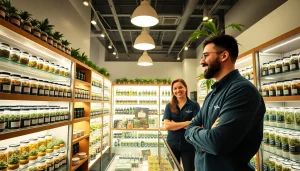Find where can I buy weed near me at this inviting cannabis store with colorful products.