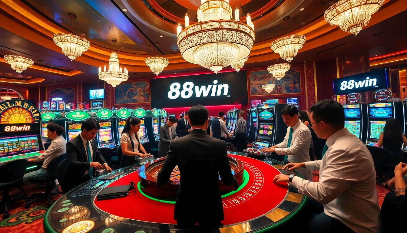 Experience excitement at a luxurious casino table with 68win as players place their bets.